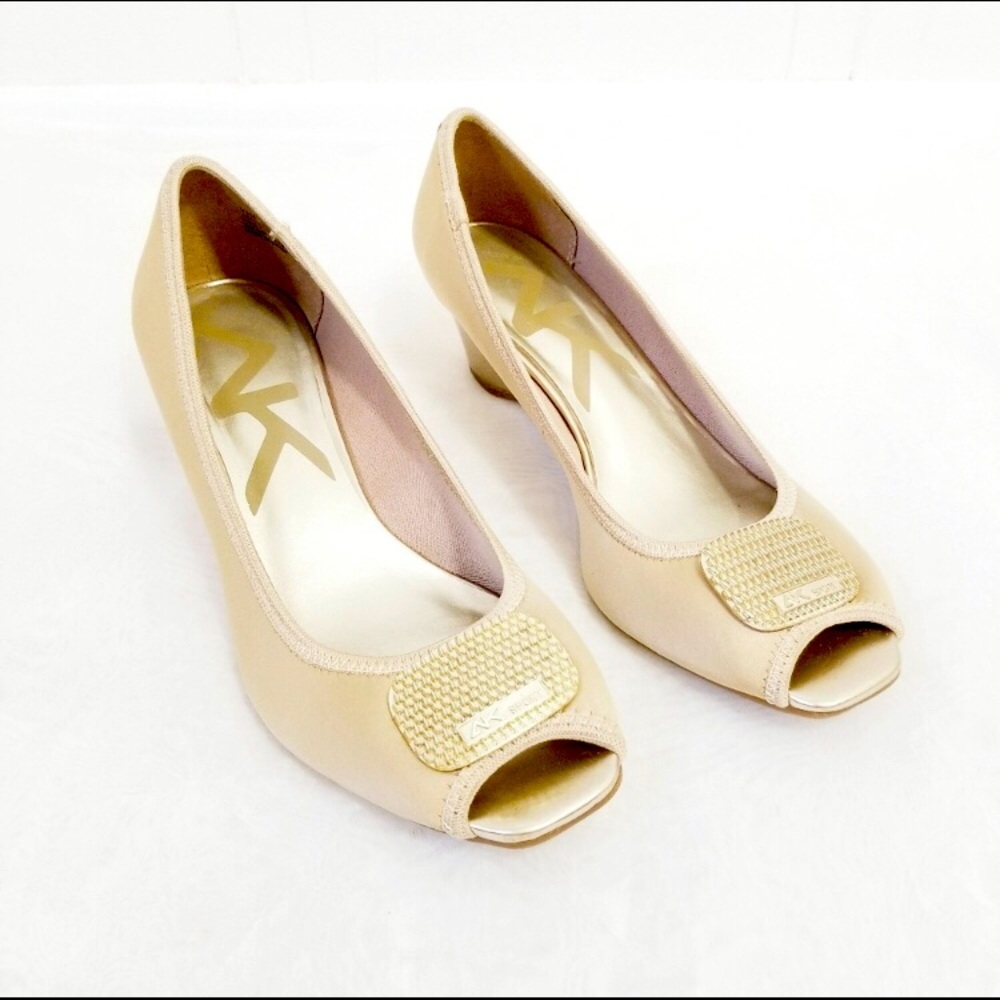 Anne Klein Sport - Gold Cream Open Toe Wedges